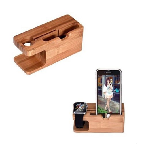 Wood Charging Station Cell Phone Docking Stand Office - Zdjęcie 7 z 12