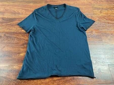 H&M V-Neck Short Sleeve Blue Pullover Top Women's Size Large
