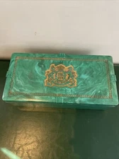 1930`s ART DECO PALL MALL CIGARETTES , DISPLAY BOX, GREEN Swirl BAKELITE Preown