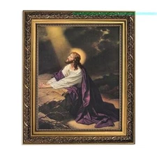Agony in Gethsemane Jesus Catholic Picture 8" x 10" Print 11" x 14" Gold Frame