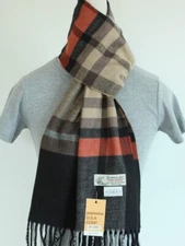 NEW Pashmina USA Unisex Winter Scarf Plaid Red Brown Black Warm Soft Trendy