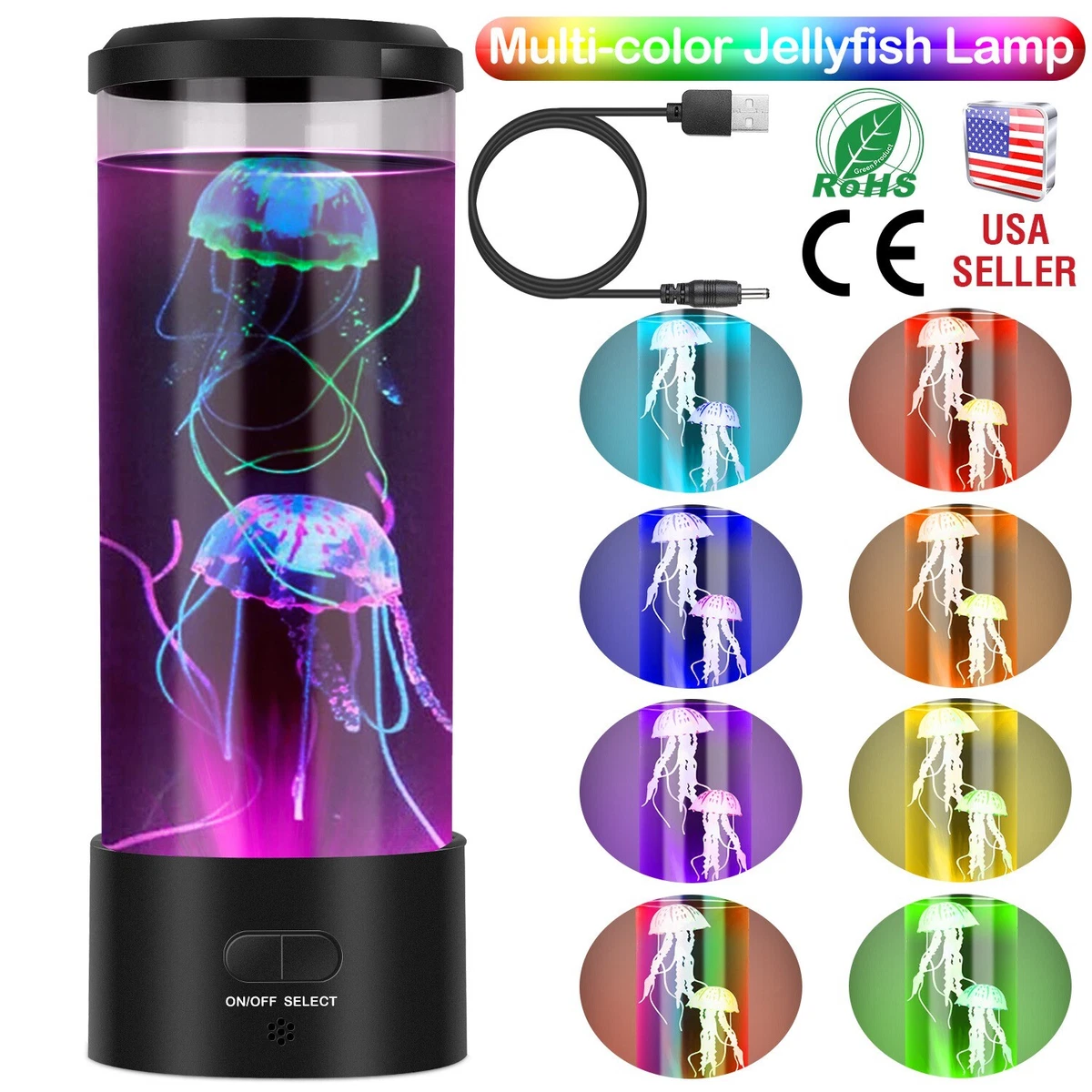 Jellyfish Lava Lamp Aquarium LED Lighting Fish Tank Mood Lamp
