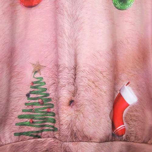 Maglione natalizio brutto pancia pelosa manica lunga felpa natalizia taglia large - Foto 3 di 11