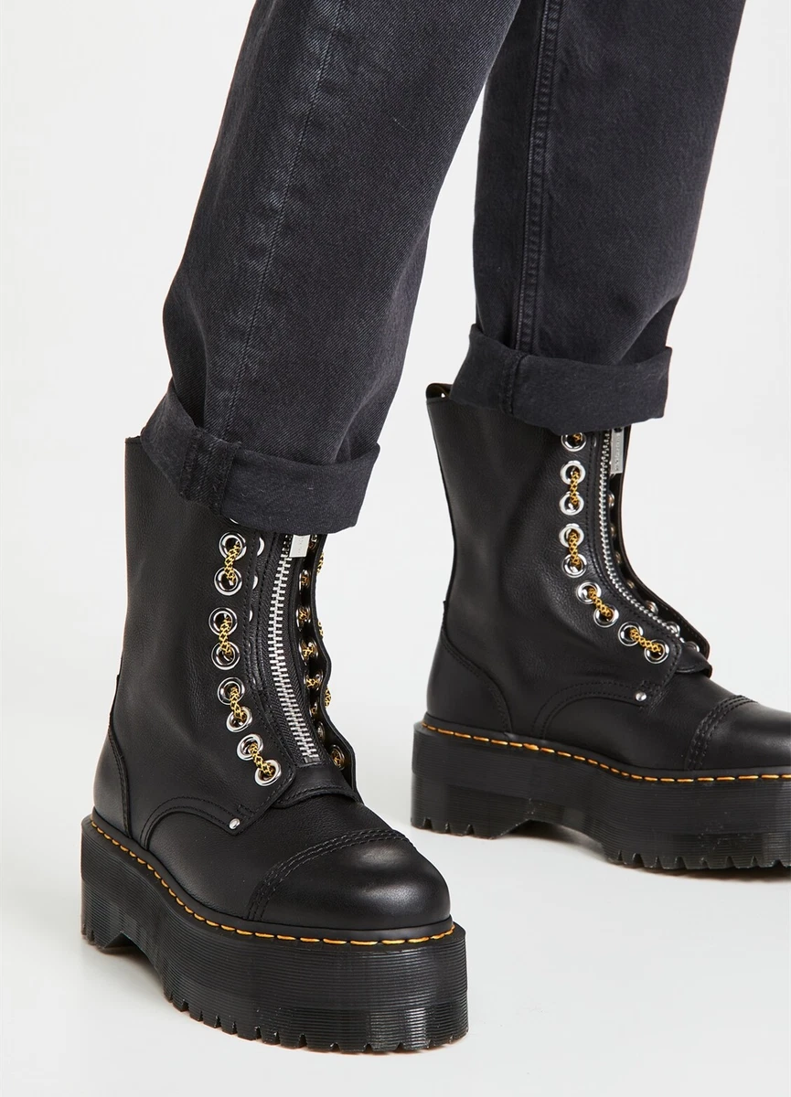 NWOB Dr Martens SINCLAIR MAX PISA LEATHER PLATFORM BOOTS BLACK