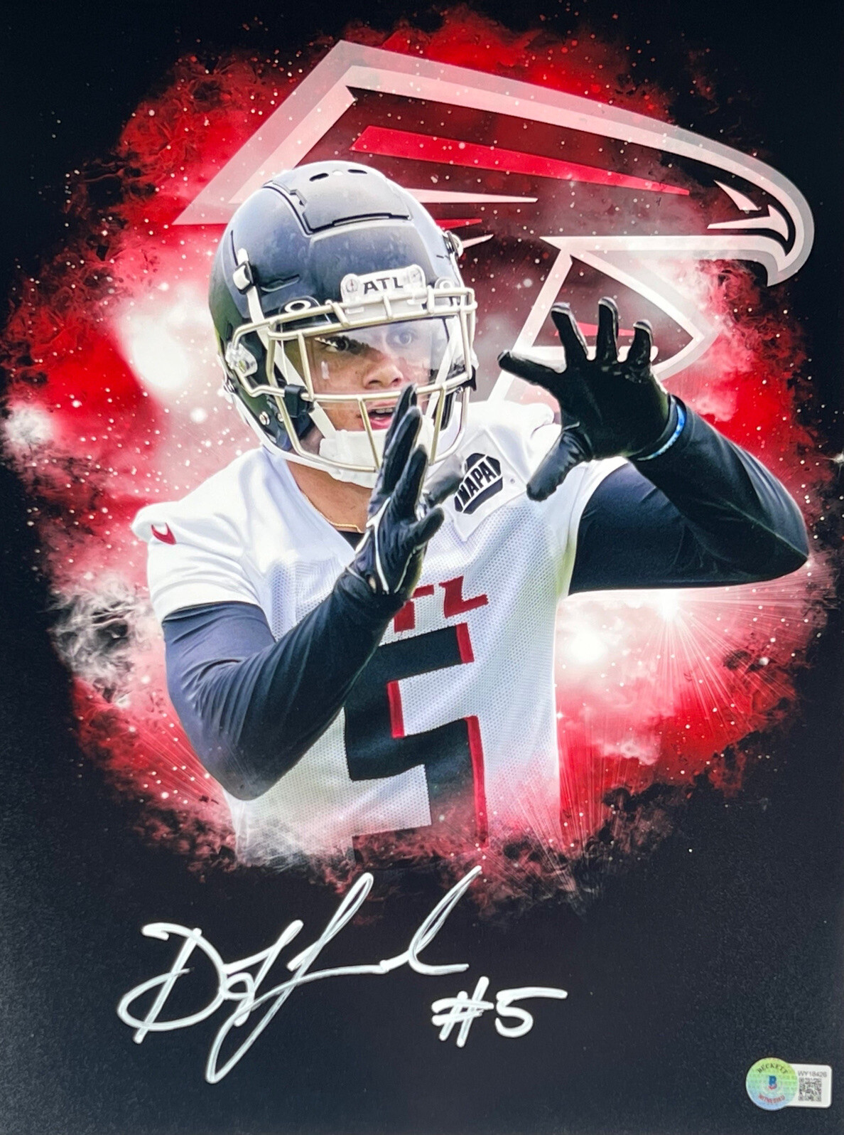 Drake London Autographed Signed Atlanta Falcons 11x14 Photo BAS 