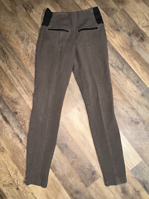 Spanx Womens Classic Twill Leggings Medium Brown High Rise Shaping Slimming Smal