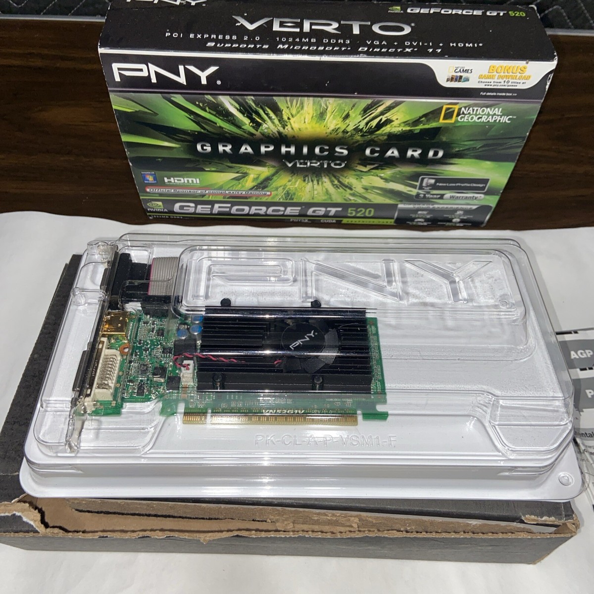 PNY GEFORCE GT 520 VCGGT5201XPB GRAPHICS CARD PCIE 1GB DVI HDMI