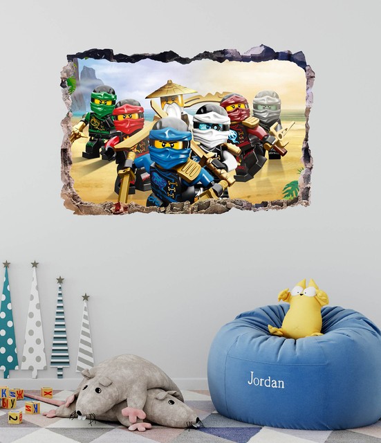Lego Ninjago Smashed 3D Wall Decal Movie Mural Art Home Decor Vinyl