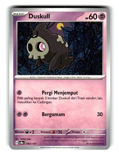 Pokemon Festival Terastal EX Prismatic Evolutions Duskull 064/187