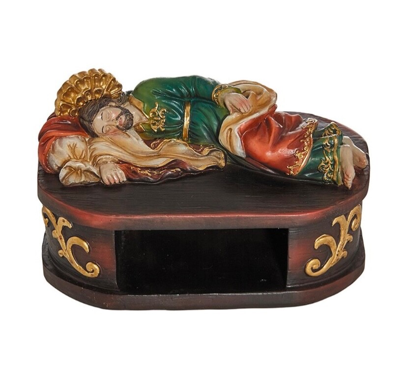 ★CD【大神剛/SLEEPING THE TOWN】■ St Joseph Sleeping with Shelf Box Resin Figurine Statue San Jose