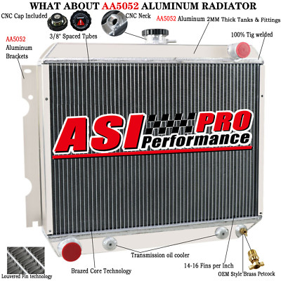 4 Row Aluminum Radiator For 1968-1974&72 Dodge Plymouth Mopar Cars Big Block V8