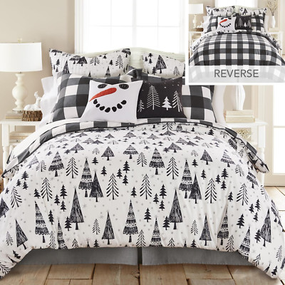 Merry & Bright Northern Star King Duvet Cover Set - Holiday Pine Trees