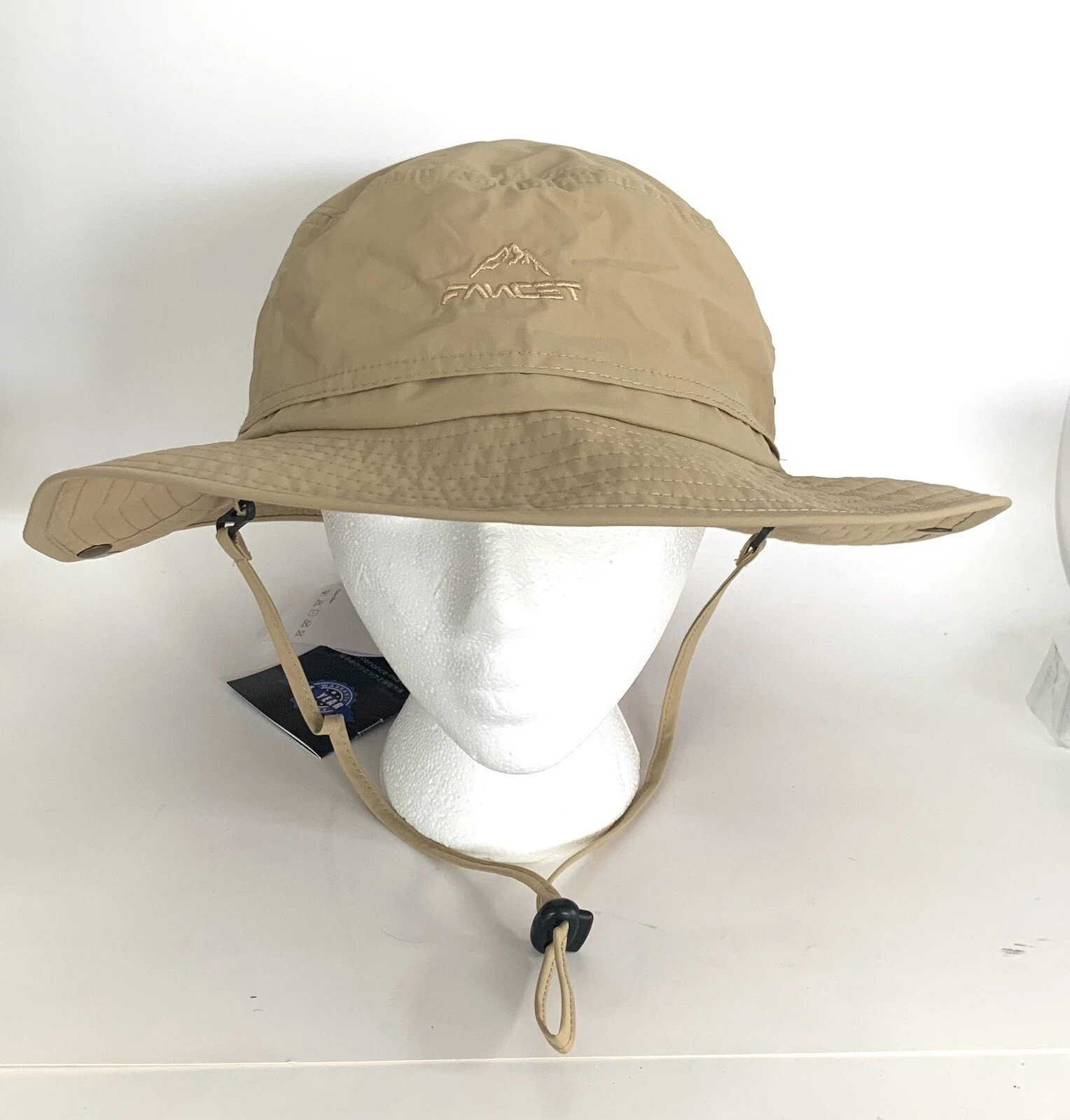 Oversize XL XXL Large Wide Brim Waterproof UPF 50+ Bucket Hat Travel Fish **NWT