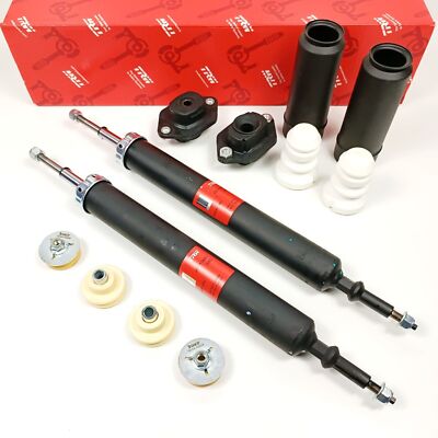 2x TRW Stoßdämpfer Hinten mit 2x TOPRAN Domlager und Zubehör für BMW 1er E81 E87