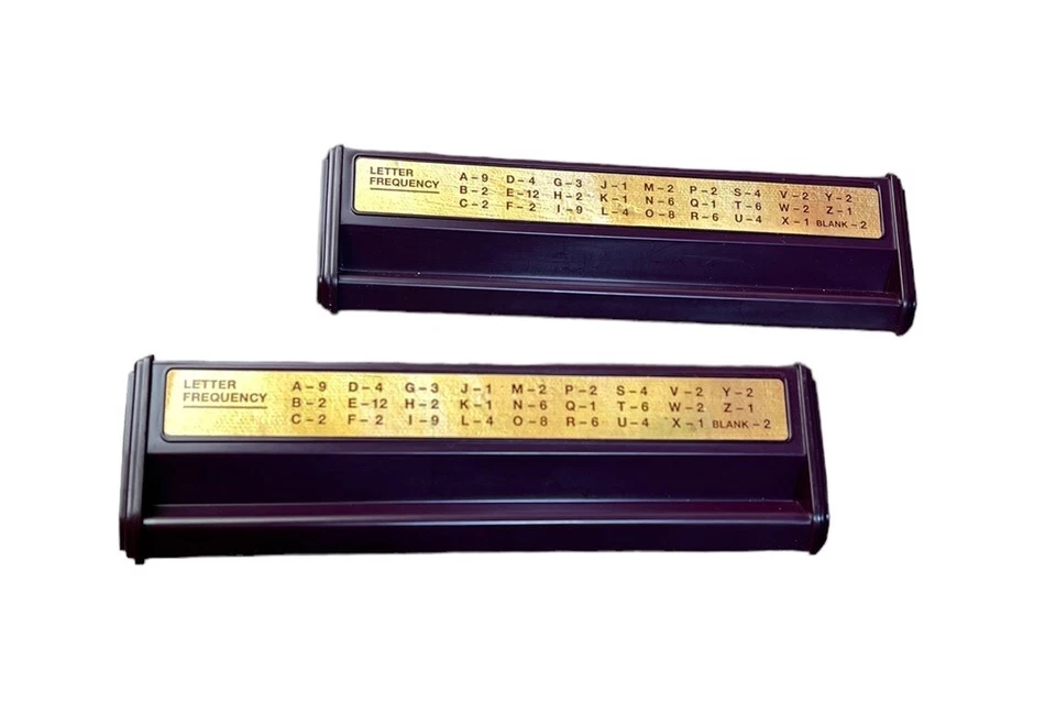 Set of 2 Vintage 1999 RACKS Replacements ONLY For Scrabble Deluxe Game PIECES - Image 2 of 4