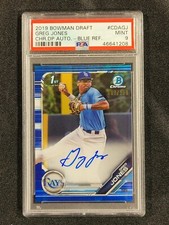 2019 1st Bowman Chrome Blue Ref. Auto Greg Jones /150 PSA 9 Mint #CDAGJ 112922