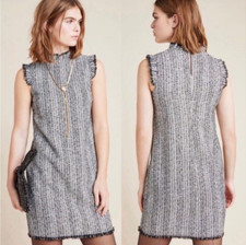 NWT $148.00 Anthropologie Eri & Ali Tori Metallic Tweed Shift Dress~Size Small
