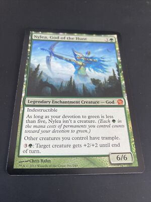 mtg green god card Xenagos, of Revels [The Lost Caverns of Ixalan Commander]  TokenMTG Legendary Enchantment Creature Nylea, God of the Hunt