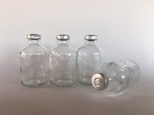 (25) Sealed Sterile 30mL Glass Vials CENTER TEAR-OFF / FLIP TOP