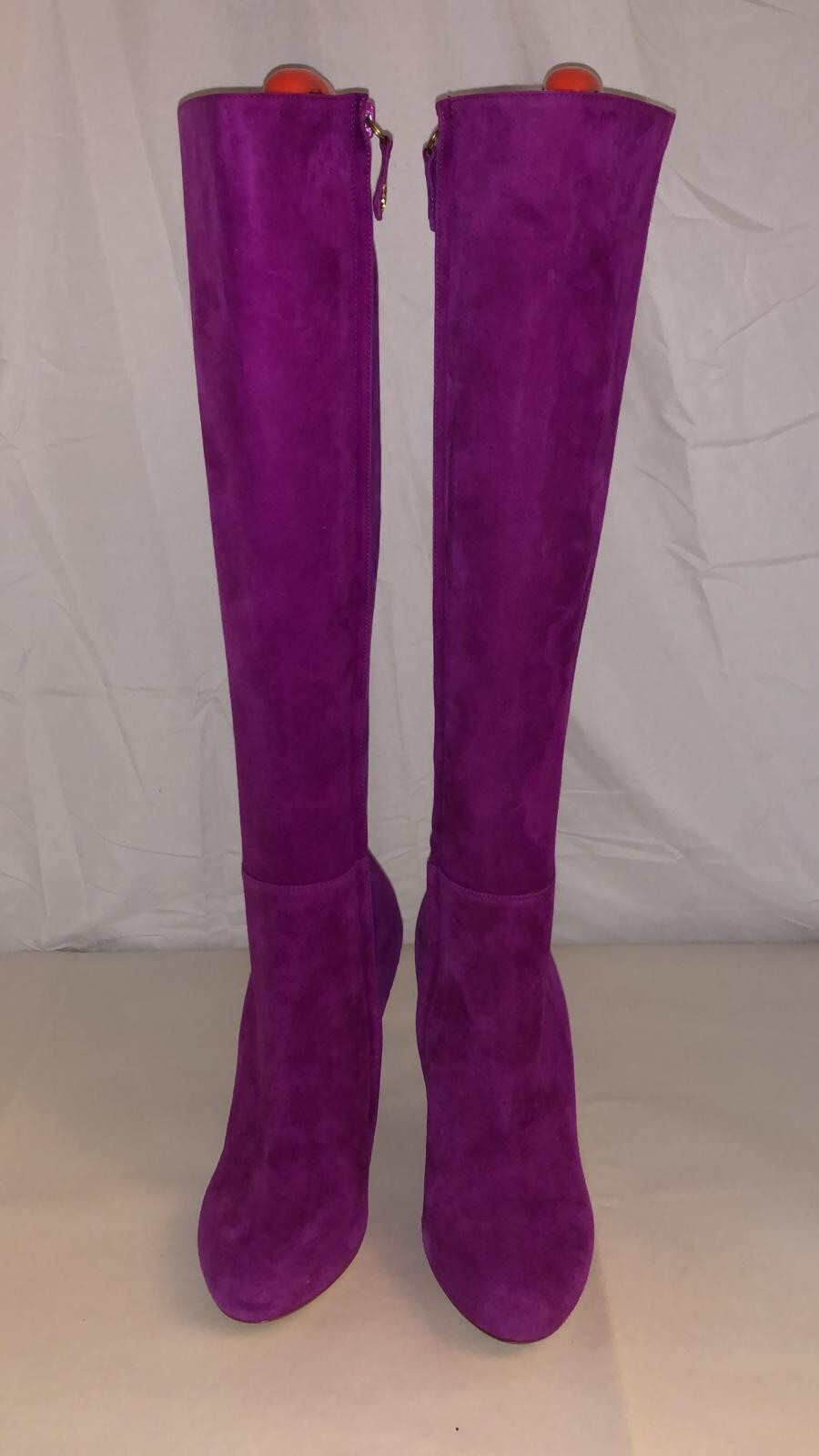 37/6.5 ️ DSQUARED2 Pink Stretch Suede Leather Knee High Slim Feet TALL