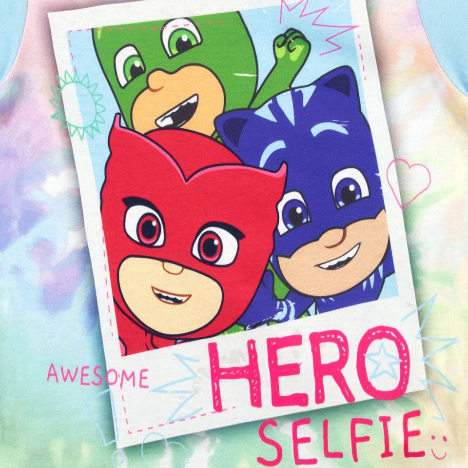 PJ Masks Kids Girls Pyjamas Loungewear PJs Pyjama Set PJs Set Short Pyjamas - Image 3 of 4