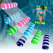 4 Pack Inflatable Pool Floats Adult Size Water Hammock,Pool Rafts Lounge Chai...