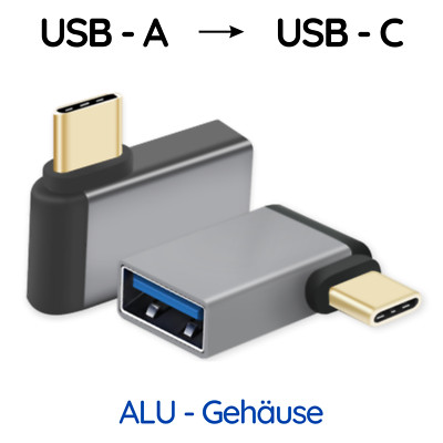 USB C Adapter USB C Male to USB A Female Angled OTG Data Transfer Charging 