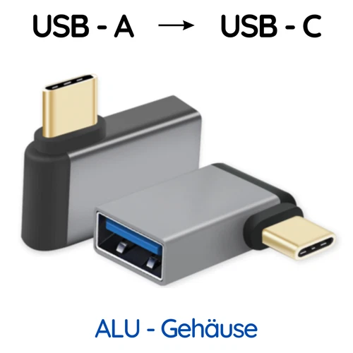 USB C Adapter USB C Male to USB A Female Angled OTG Data Transfer Charging