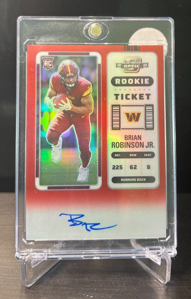 2022 Contenders Optic Brian Robinson Jr. /149 Auto Red Rookie Ticket #106 RC