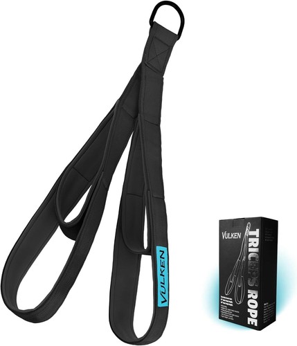 Ergonomic Triceps Extension Straps - Dual Length Pull Down Rope for Home Gym - Picture 3 of 9