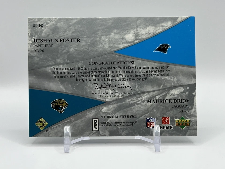 2006 UD Ultimate MAURICE JONES DREW DESHAUN FOSTER Game Used Jersey /99 Patch RC - Image 2 of 2