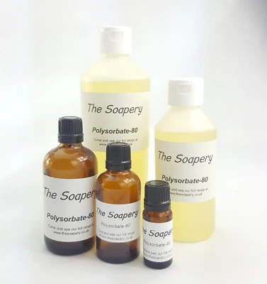 Polysorbate 80 - 10ml to 1 litre - Solubiliser Emulsifier for Cosmetics