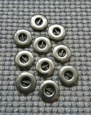 10 x Small 13mm Silver Pewter Tone Metal No Hole Shank Bar Buttons Fasteners
