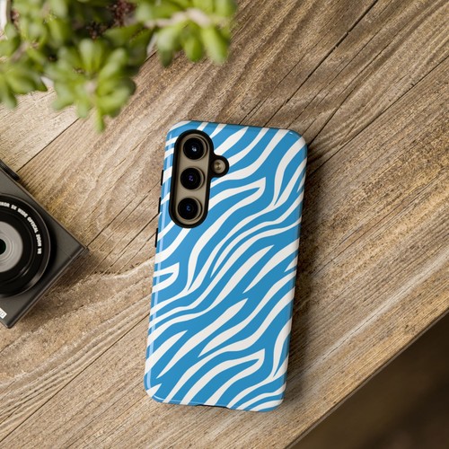 Light Blue Zebra Print Phone Case, for iPhone, Samsung Galaxy, Google Pixel - 第 182/243 張圖片