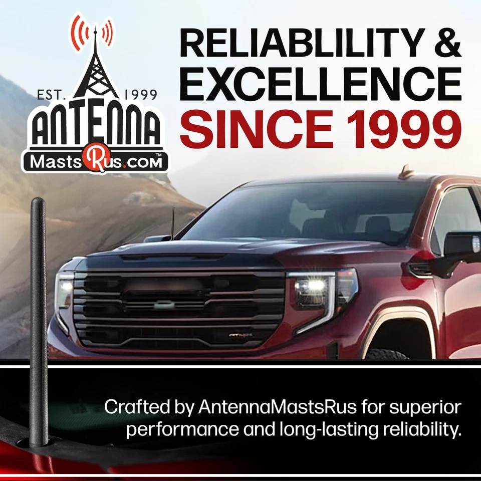 Short Antenna fits GMC Sierra 1500 - (2006-2026) 6 3/4" SHORT ANTENNA MAST - Image 3 of 4