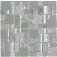 Glasmosaik Grau Mix KüChe Wc Wand Bad Fliesenspiegel Art:Wb88-Mc669|1 Matte