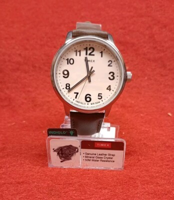 Timex Indiglo Easy Reader Brown Leather Watch 43MM Case TW2V21300 NEW In Box Timex Men main image 4