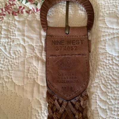 Nine WEST EXCELLENT CONDITION WOMAN TAUPE/GOLD WOVEN LEATHER BELT SIZE M… NINE WEST EXCELLENT CONDITION WOMAN TAUPE/GOLD WOVEN LEATHER  main image 4