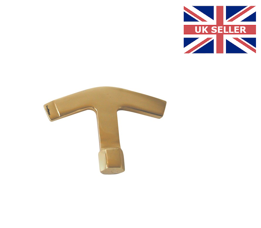 Solid Brass Deck Filler Key Pump Out, Water, Fuel for Narrowboat