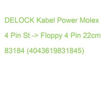 DELOCK Kabel Power Molex 4 Pin St -> Floppy 4 Pin 22cm 83184 (4043619831845)