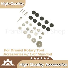 30PCS Cutting Wheel Set Drill w/ 1/8" Mandrel Accessories For Dremel Rotary Tool