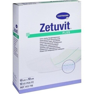 ZETUVIT Plus extrastarke Saugkompr.steril 10x10 cm, 10 St PZN 11368393