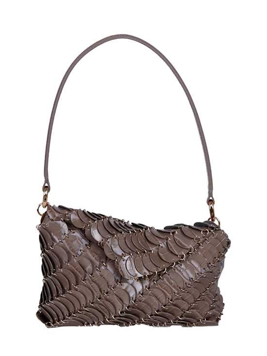 Rabanne - Women - Leather bag with a scaled effect - Grey
