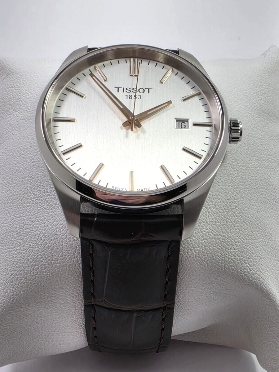 Tissot PR 100 SWISS Quartz Silver Dial Leather Men's Watch