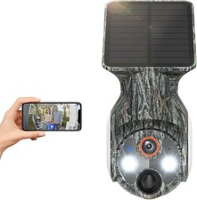 Solar Panel Powered Security Camera 1080p WiFi Camera with Night Vision Motion