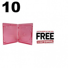 10 PREMIUM STANDARD Clear Red Blu-Ray Single Cases 12MM 1-3 DAYS