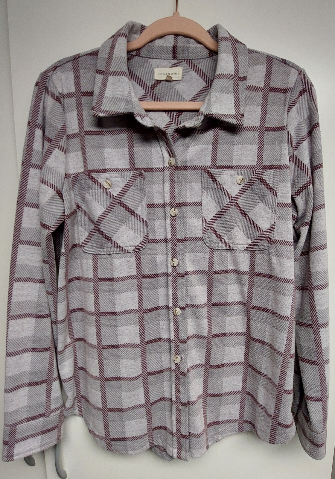 Thread & Supply Button Up ~ Double Pocket ~ Purpl… - image 1