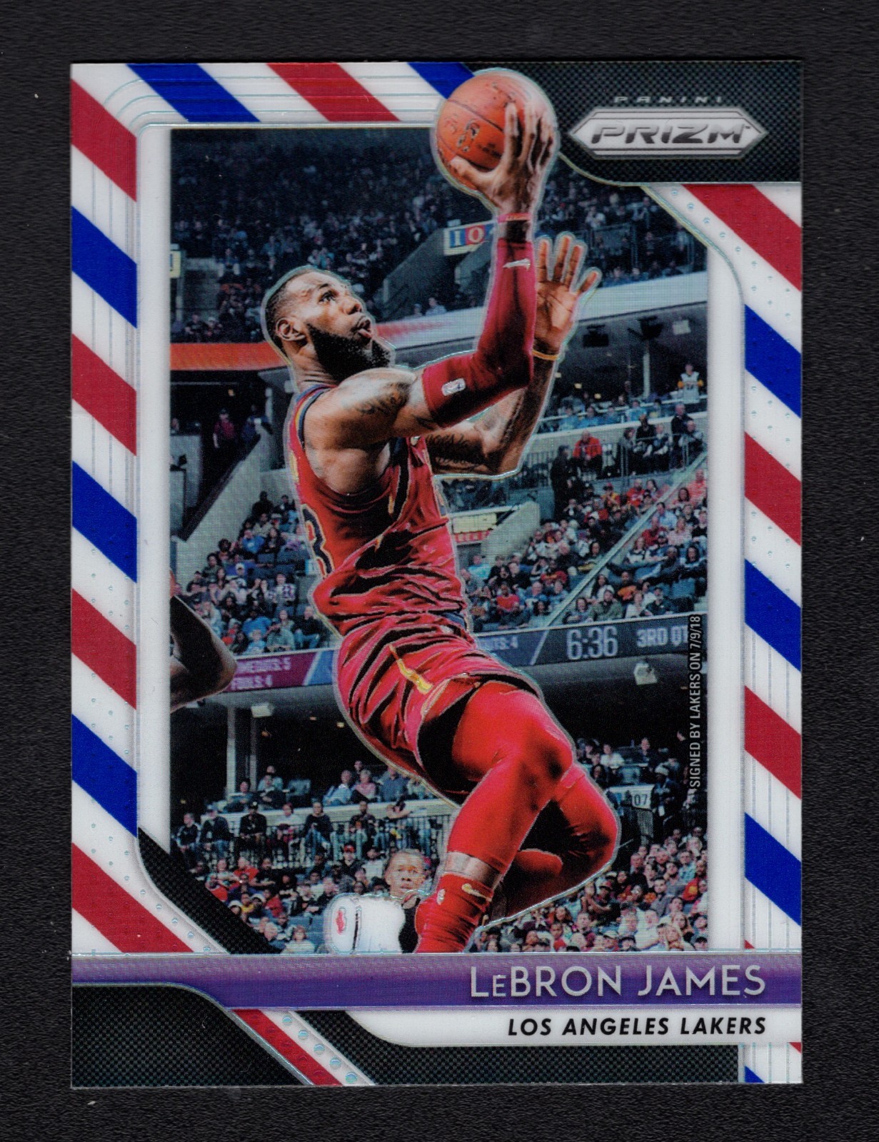 2018-19 Prizm LeBron James RWB Prizm Refractor SP #6 Lakers Cavs Red White Blue