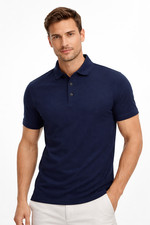 Calvin Klein Mens Polo Shirt New XL Navy Blue Short Sleeve Logo Classic Fit