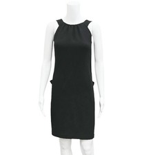 OSCAR DE LA RENTA | Black Wool Panel Bow-Accent Dress Size 0